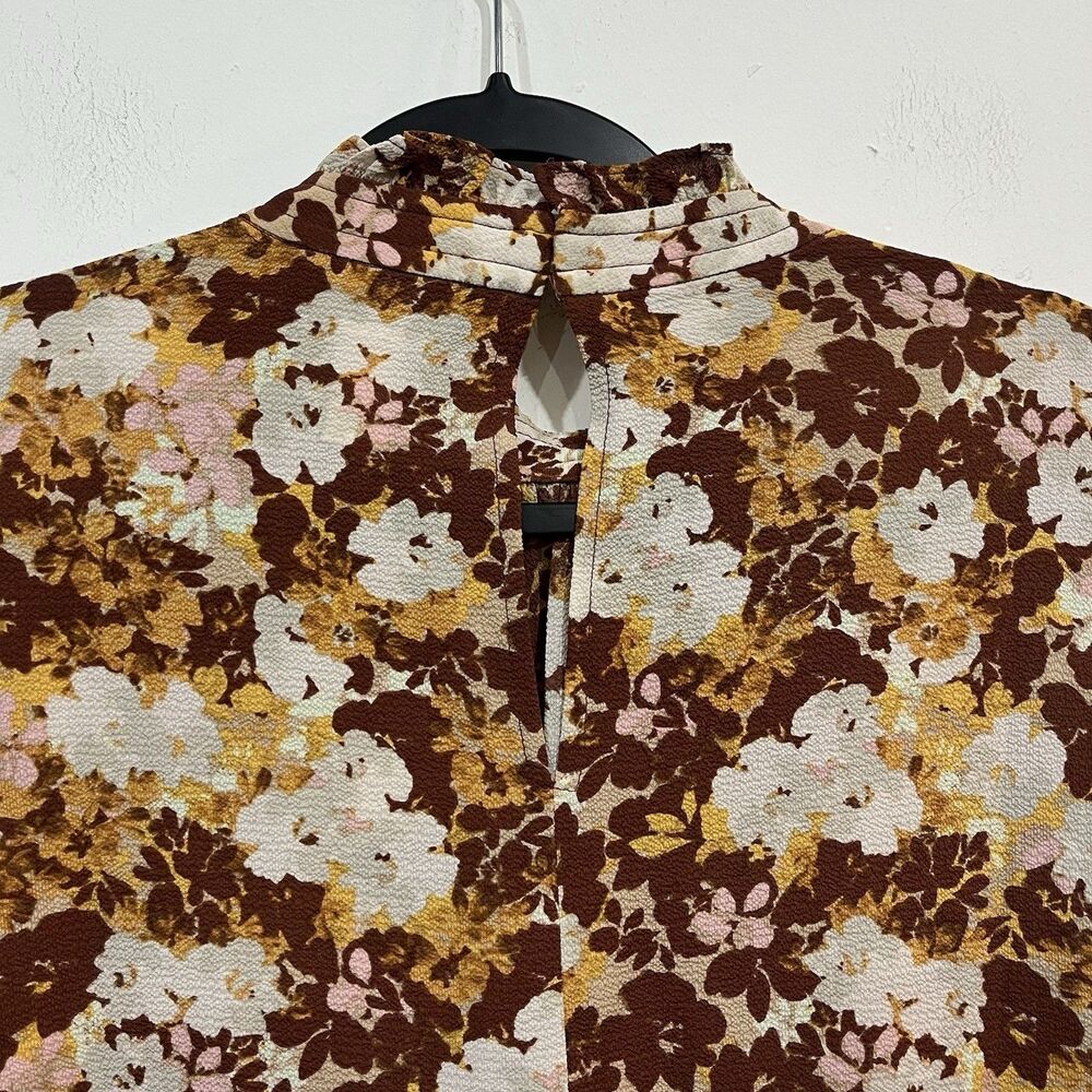 NWT Nordstrom Donna Morgan Mock Neck Floral Smocked Waist Dress Size 8 - Picture 6 of 7